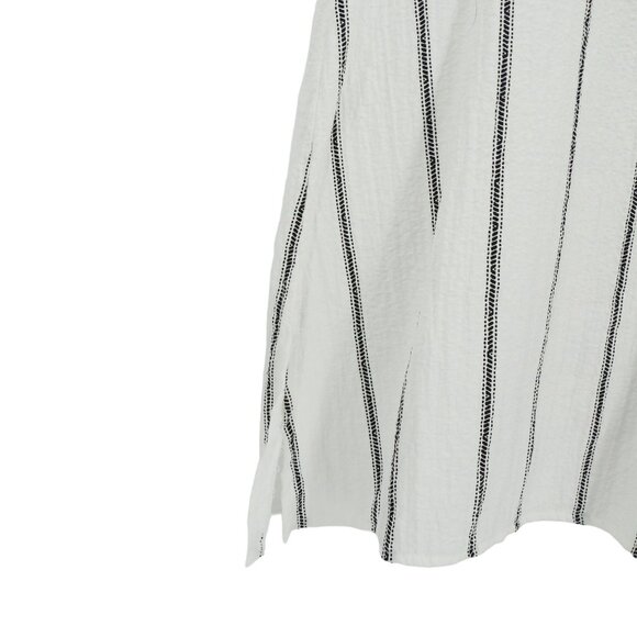 Moonlight Y&S Fashion White Black Striped Wire Collar 3/4 Sleeve Tunic Top S - Picture 4 of 7